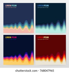 Vector Illustration. Paper cut abstract background design in colorful. Paper art carving