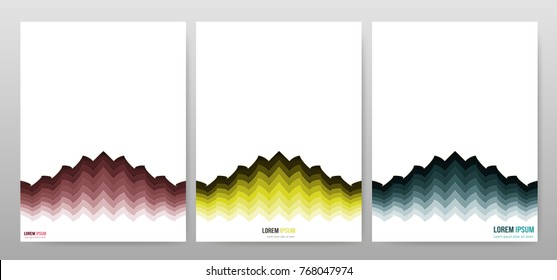 Vector Illustration. Paper cut abstract yellow red green background. Paper art carving