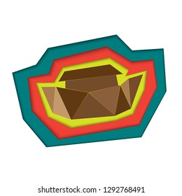 Vector illustration of paper cut ark and colored paper.