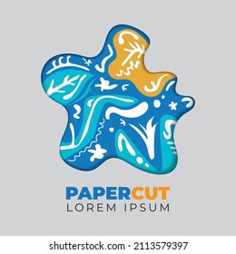 Vektorgrafik von Papier mit hellen Farben und abstrakten Formen