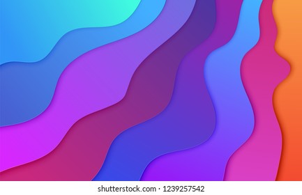 Vector illustration. Paper cut with modern colorful gradient. Colorific background.