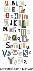 Vector illustration of paper cut out letters - English Alphabet