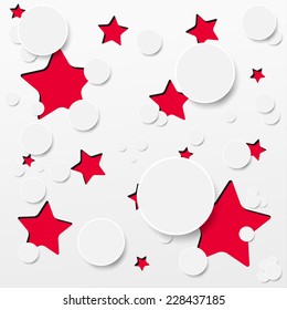 Vector illustration of paper cut out stars and circles