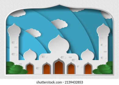 Vektorgrafik-Papier auf ramadanischem Hintergrund, gut geeignet für die ramadanische Grußkarte, den Hintergrund des Ramadan-Inhalts, den Druck usw.