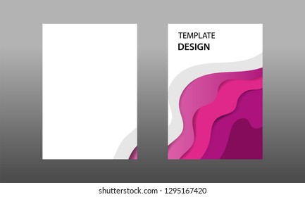 Vector illustration paper cut topographic style in elegant gradation purple and white color, wave layering. Suitable for Book cover, annual report, flyer, poster, brochure, background, banner