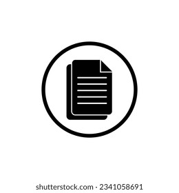 icono de documento de ilustración vectorial en círculo