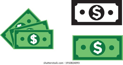 Vektorgrafik von Papier-Dollar-Wechselsymbol