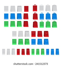 vector illustration of paper eco  shopping bags