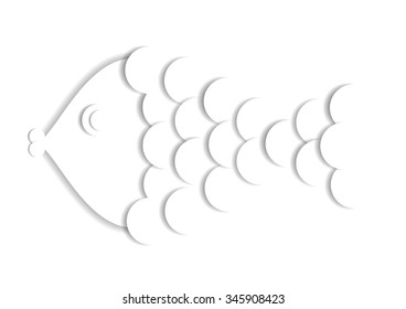 vector illustration of paper fish