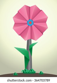 Vector illustration paper flower origami