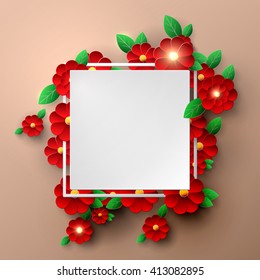 Vector illustration of paper flowers, abstraction.