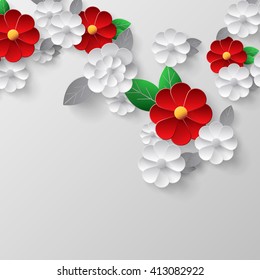 Vector illustration of paper flowers, abstraction.