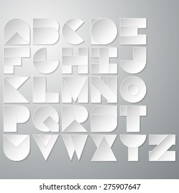 Vector illustration of a paper font.