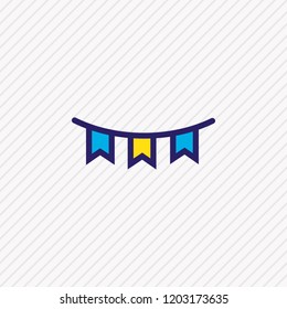 Vector illustration of paper garland icon colored line. Beautiful celebrate element also can be used as bunting icon element.