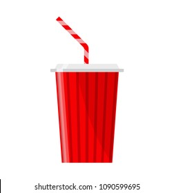 Vector illustration. Paper glass for soda.
