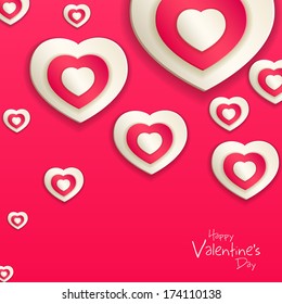 vector illustration of paper heart on love background