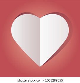 Vector illustration of paper hearts on paper background, close-up