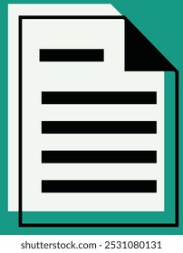 Vector illustration of paper icons with the content of simple rectangular paragraphs arranged from top to bottom.