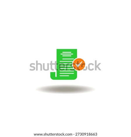 Vector illustration of paper list with check mark. Symbol of order court. Icon of verdict.