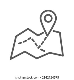 vector illustration of paper map template icon.