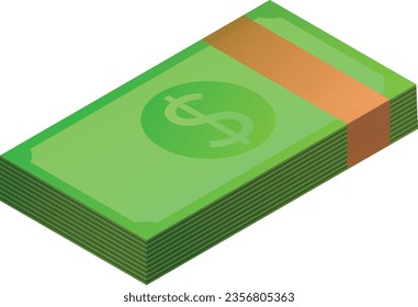 vector illustration of paper money in isometry