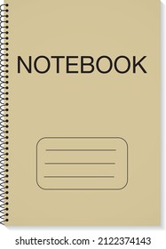 Vector illustration of a paper notebook, sketch book, paper book. Notebook icon.
