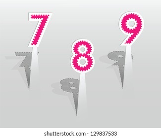 Vector illustration of paper numbers