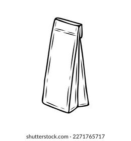 Vector illustration of a paper package in an engraving style. This package is perfect for use in a variety of design projects, including branding, packaging, and advertising.