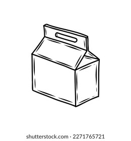 Vector illustration of a paper package in an engraving style. This package is perfect for use in a variety of design projects, including branding, packaging, and advertising.