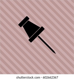 Vector illustration of Paper Pin icon vector illustration in black.
