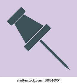 Vector Illustration of Paper Pin symbol in grey color
