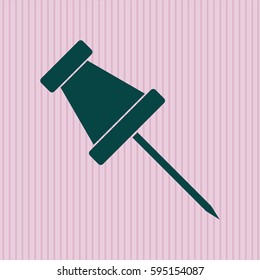 Vector illustration of Paper Pin symbol icon in green.
