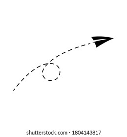 vector illustration paper plane in black isolated