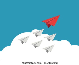 Vector illustration of a paper plane flying in air. Subscribe vector symbol and icon.
