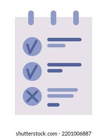 Vector Illustration of Paper Planner, Simple Flat Design. 