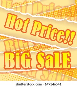 vector illustration of 	paper promotion set