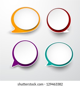 Vector illustration of paper round speech bubbles. Eps10.