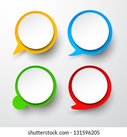 Vector illustration of paper round speech bubbles. Eps10.