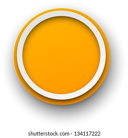 Vector Illustration Of Paper Round Speech Bubble. 3d Button. Eps10.