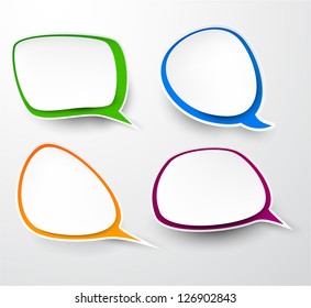 Vector illustration of paper rounded speech bubbles. Eps10.