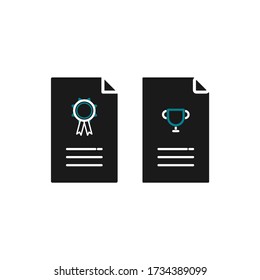 vector illustration paper sheet achievement winner line icon flat design