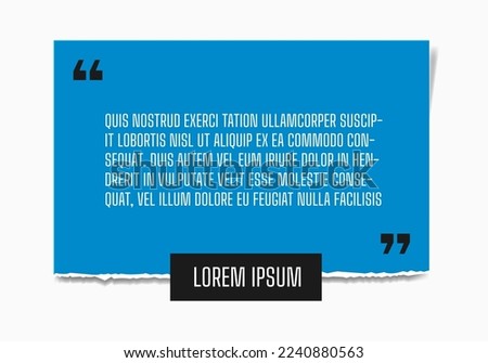 Vector illustration of paper sheet with profound gray paper quote attached to white wall. Space for text realistick banner template.