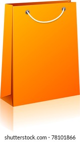 Vector illustration of paper shopping bag. No transparency. Eps8 Only.