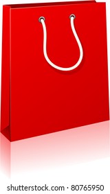 Vector illustration of paper shopping bag. No transparency. Eps8 Only.