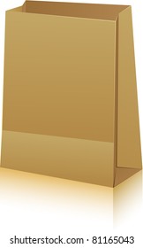 Vector illustration of paper shopping bag. No transparency. Eps8 Only.