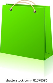 Ilustración vectorial de la bolsa de compra de papel. Sin transparencia. Solo Eps8.
