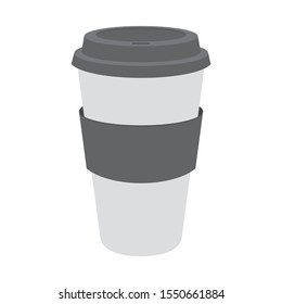 Vector illustration of a paper sleeve take away mug