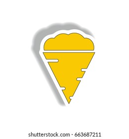 Vector illustration in paper sticker design Tornado