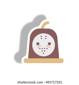 Vector illustration paper sticker Halloween icon bloody jelly