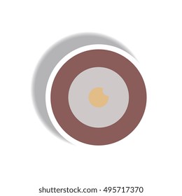 Vector illustration paper sticker Halloween icon eyeball